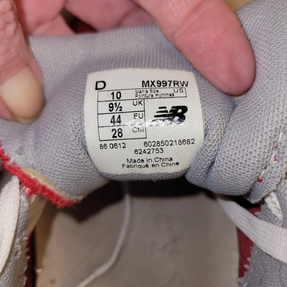 New Balance MX997RW Men's Running Shoes Red White Size 10 D Athletic Trainer...‎